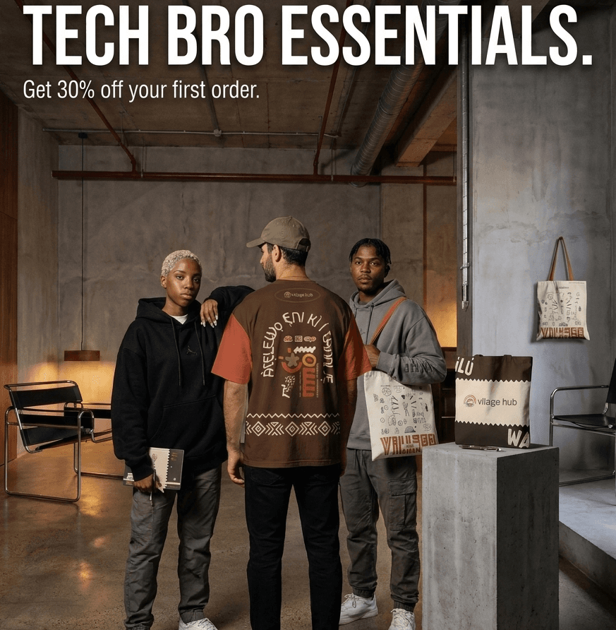 Village Hub Merch — Tech Bro Essentials, get 30% off your first order